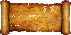 Ballai Buzád névjegykártya